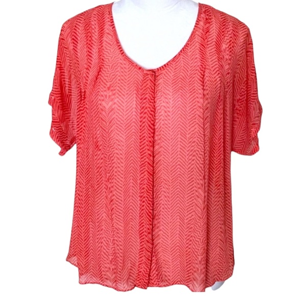 Anthropologie Tops - Anthropologie Maeve Tiburon Silk Coral Blouse